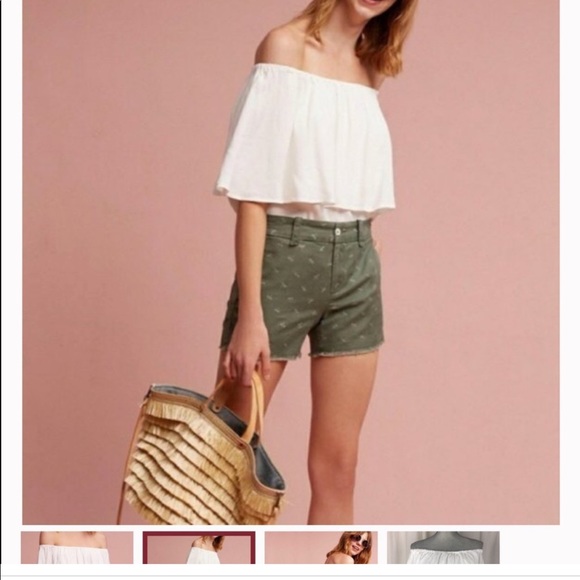 Anthropologie Holding Horses White Off Shoulder Blouse Top Small - Picture 4 of 11